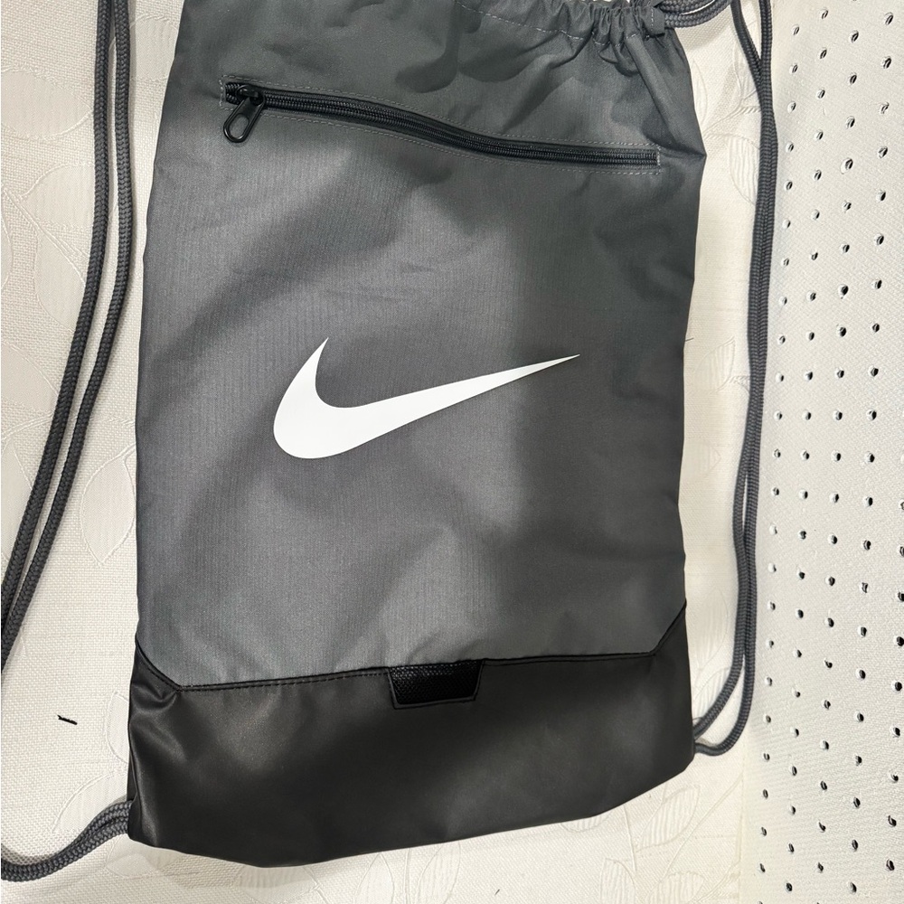 Nike Black And Gray Drawstring Backpack - image 2